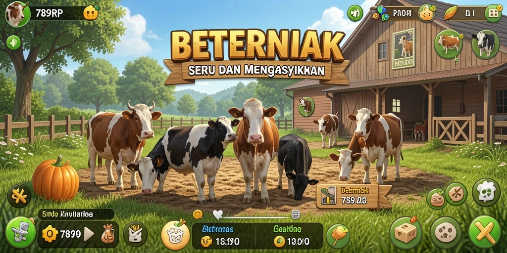 Tampilan antarmuka bermain 789RP dengan fitur beternak yang menarik.