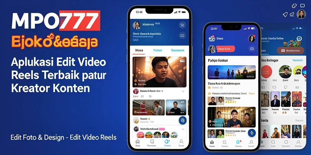 Antarmuka MPO777 untuk pengeditan video reels yang intuitif dan modern.