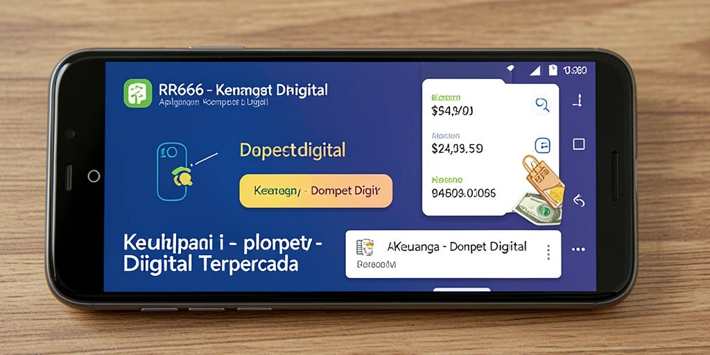 Antarmuka pengguna aplikasi Dompet Digital RR666 yang modern dan intuitif.