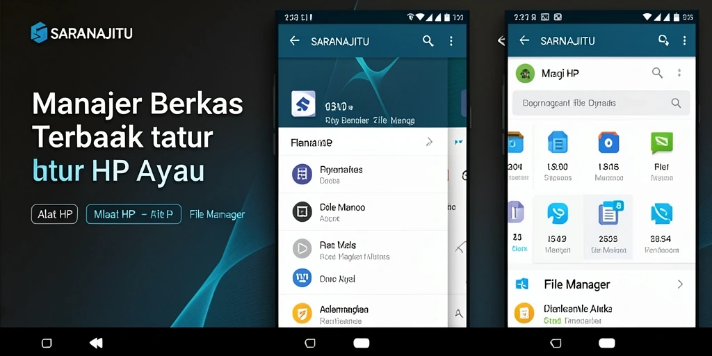 Antarmuka utama aplikasi File Manager SARANAJITU yang user-friendly.