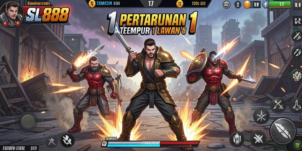 Antarmuka SL888 menampilkan pertempuran 1 lawan 1 yang mengesankan.