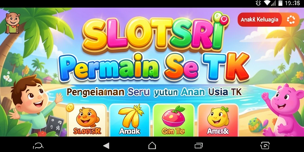 Tampilan antarmuka aplikasi SLOTSRI yang menarik dan ramah anak.