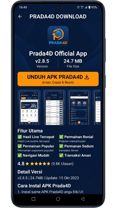 Panduan Unduh dan Instal APK prada4d untuk Android